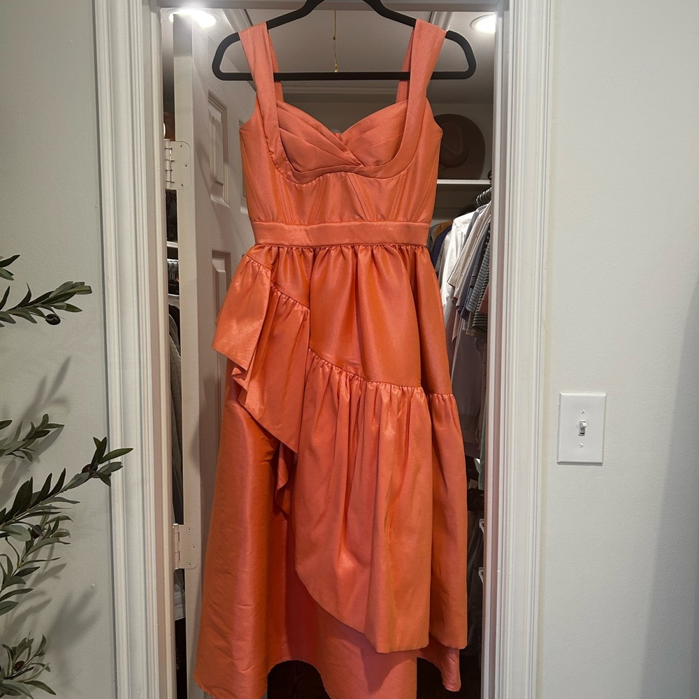 CeliaB Coral Ruffle Midi Dress - Picture 4 of 5